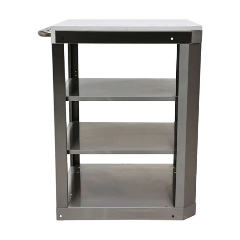 FORNO - Bulnes 40-Inch BBQ, 95,000 BTU, 5 Burners, Sear &amp; Rotisserie Infrared with Side Burner, Stainless Steel Outdoor Kitchen with 1.8 cu.ft. Beverage Center &amp; White Sintered Stone Countertops