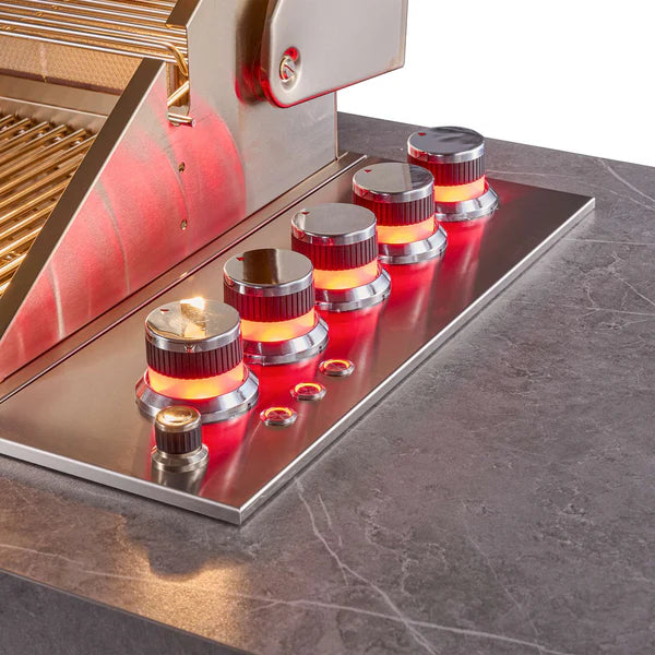 FORNO - Rimini Outdoor Kitchen 30&quot; BBQ 62,600 BTU, 3 Burners with Sear &amp; Rotisserie, 2.4 cu.ft. Beverage Center, Stainless Steel Sink, Black Cabinets &amp; Gray Sintered Stone Countertop