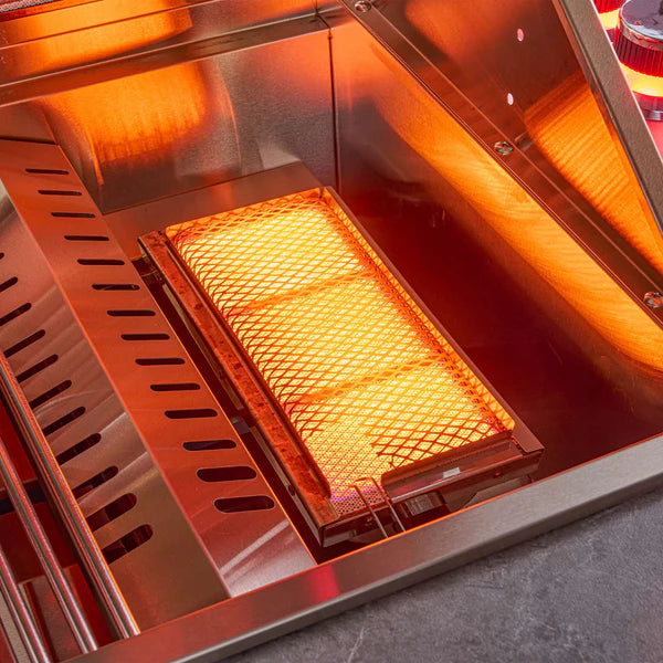 FORNO - Rimini Outdoor Kitchen 30&quot; BBQ 62,600 BTU, 3 Burners with Sear &amp; Rotisserie, 2.4 cu.ft. Beverage Center, Stainless Steel Sink, Black Cabinets &amp; Gray Sintered Stone Countertop