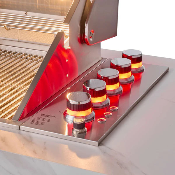 FORNO - Rimini Outdoor Kitchen: 30&quot; BBQ 62,600 BTU, 4.8 cu.ft. Refrigerators, White Countertops