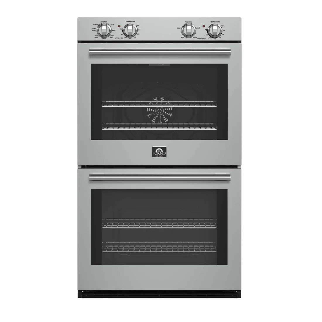 FORNO - Vomero 30-Inch Double Wall Oven, Stainless Steel, 10 cu.ft Total Capacity, 7100W Convection, Mechanical Controls, Self-Cleaning Function