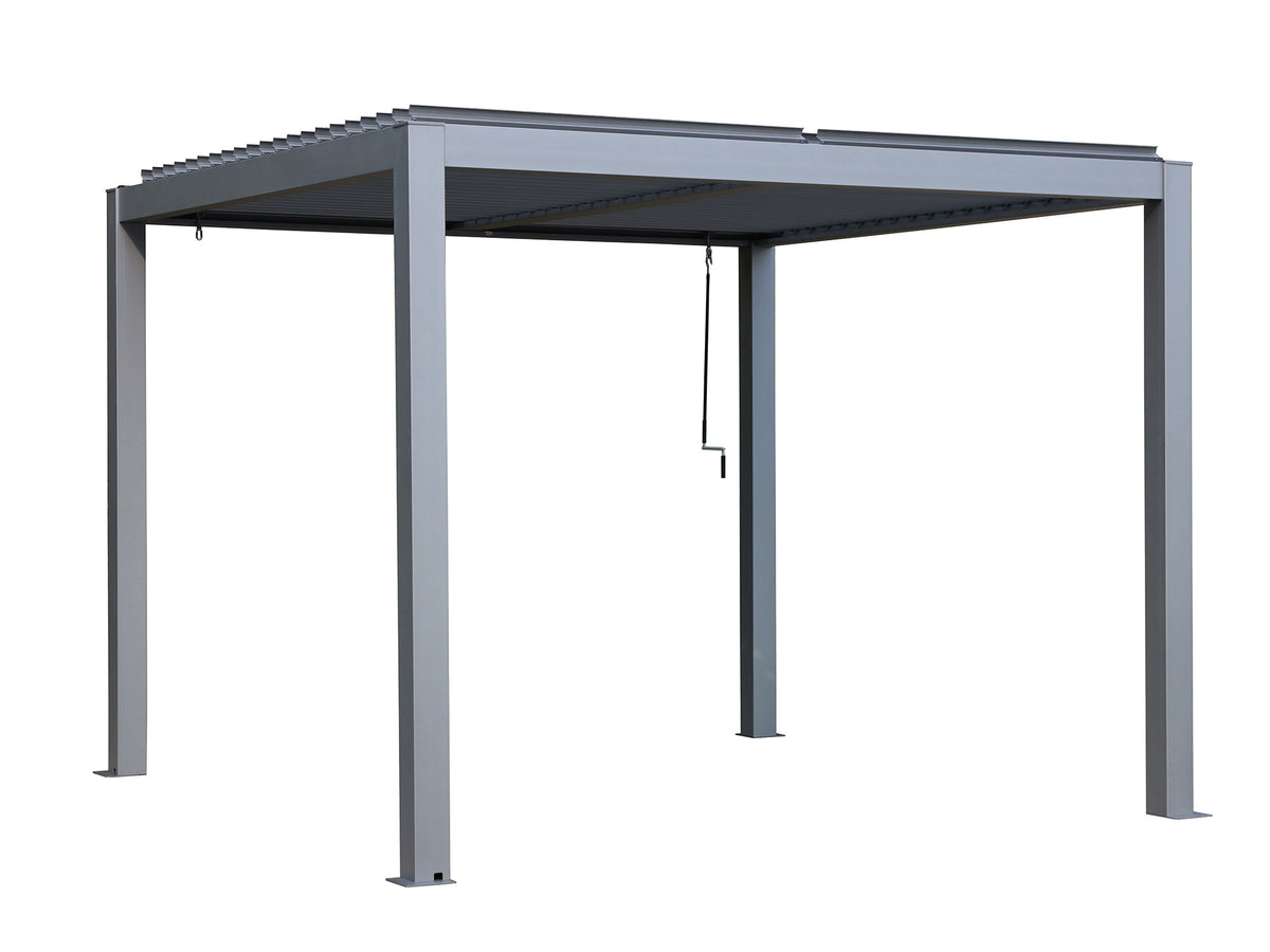 Gazebo Penguin - Vikos Pergola with aluminum frame &amp; galvanized steel louvers 10ft. x 10ft.