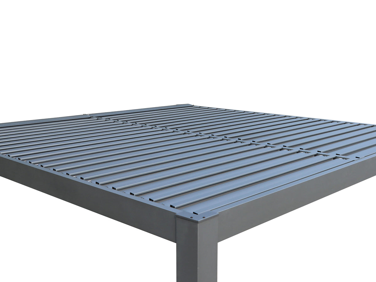 Gazebo Penguin - Vikos Pergola with aluminum frame &amp; galvanized steel louvers 10ft. x 10ft.