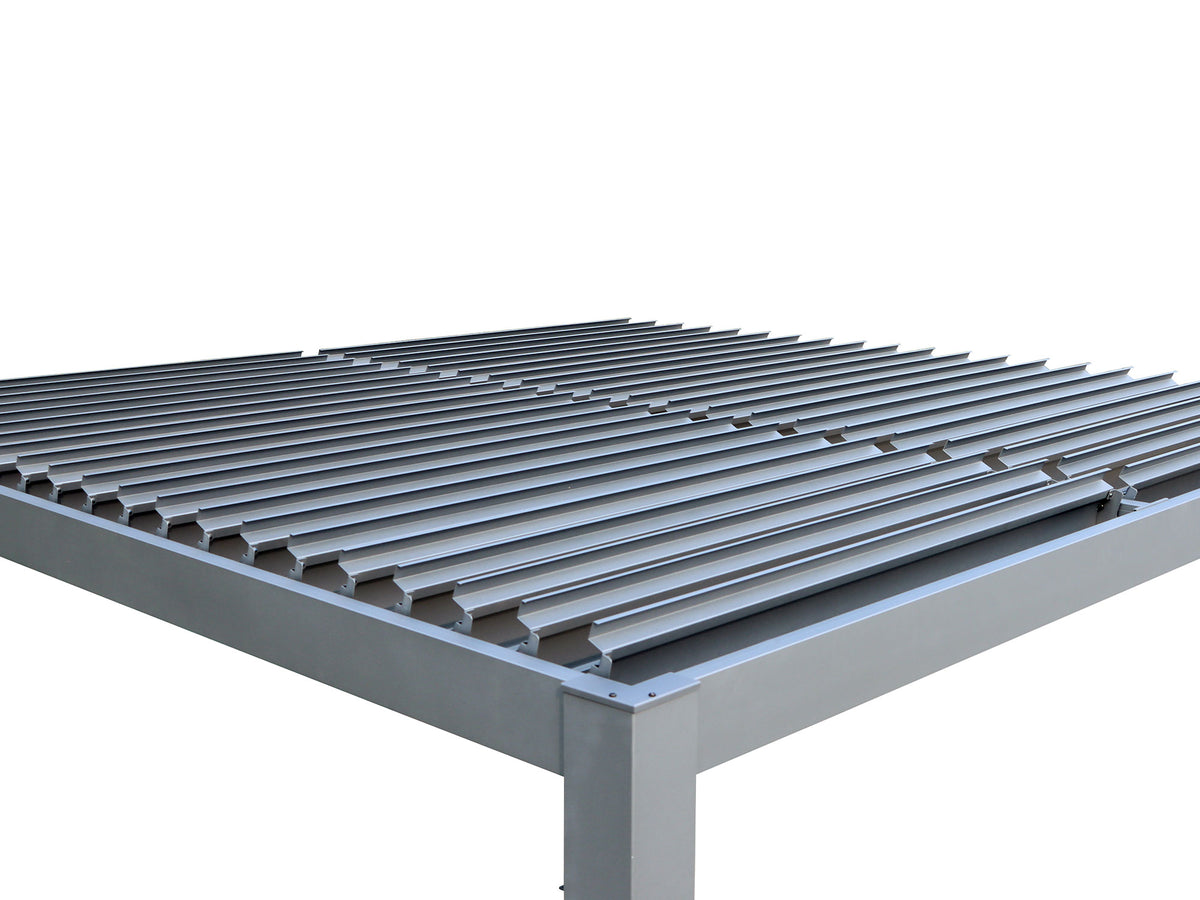Gazebo Penguin - Vikos Pergola with aluminum frame &amp; galvanized steel louvers 10ft. x 10ft.