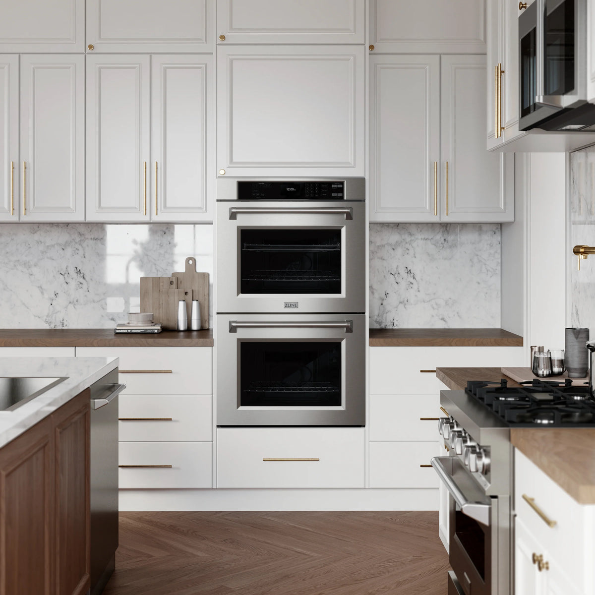 ZLINE - 30 in. Professional True Convection Double Wall Oven with Air Fry and Self Clean in Stainless Steel (WAD-30)