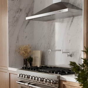 ZLINE - 48" Convertible Vent Wall Mount Range Hood in Stainless Steel with Crown Molding (KBCRN-48)