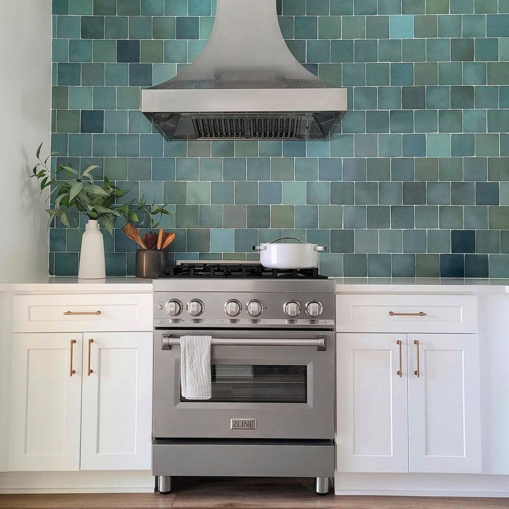 ZLINE - 30 in. 4.0 cu. ft. Legacy Dual Fuel Range with 4 Burner Gas Cooktop and Electric Convection Oven in Satin Stainless Steel