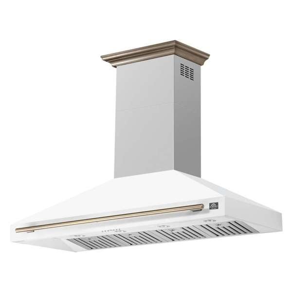FORNO - Aria 60 Inch Wall-Mounted Range Hood in White
