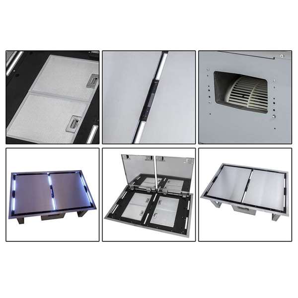 FORNO - Arezzo 44-Inch Recessed Ceiling Range Hood, Dual Motors, 1200 CFM, Hybrid Filters, Remote Control