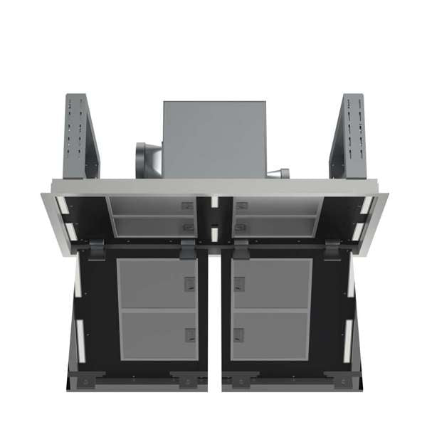 FORNO - Arezzo 44-Inch Recessed Ceiling Range Hood, Dual Motors, 1200 CFM, Hybrid Filters, Remote Control