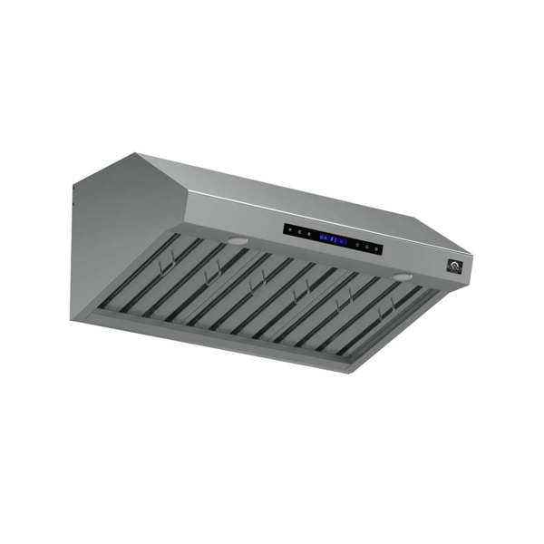 FORNO - Palazzo 36-Inch Wall Mounted Range Hood, Stainless Steel, Heavy Duty Baffle Filters, Remote Control