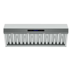 FORNO - Palazzo 48-Inch Wall Mounted Range Hood, Stainless Steel, Heavy Duty Baffle Filters, Remote Control