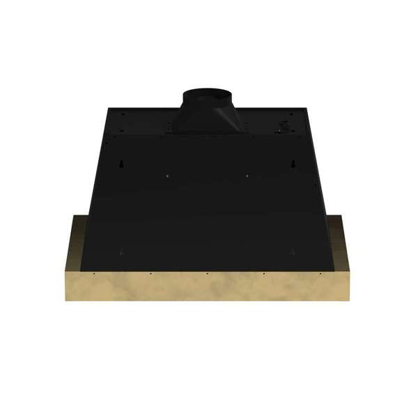 FORNO - Vittorio 36-Inch Wall Mount Range Hood, Black with Antique Brass Trim, 600 CFM Airflow, Dishwasher-Safe Baffle Filters, Remote Control, 3-Speed Fan, Bright LED Lighting