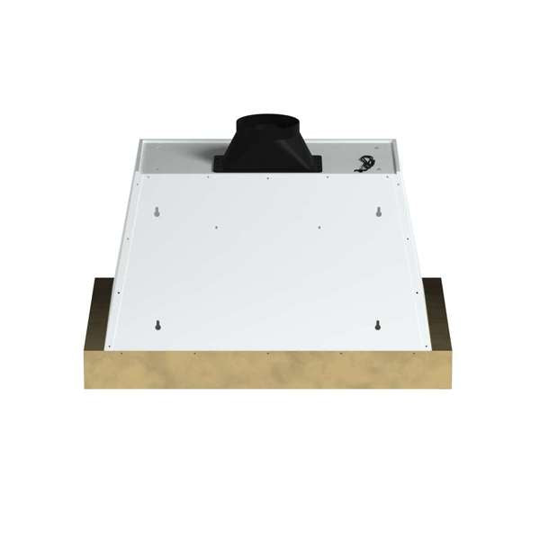 FORNO - Vittorio 36-Inch Wall Mount Range Hood, White with Antique Brass Trim