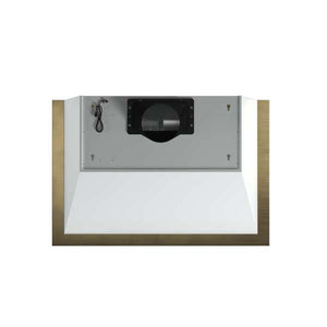 FORNO - Vittorio 36-Inch Wall Mount Range Hood, White with Antique Brass Trim