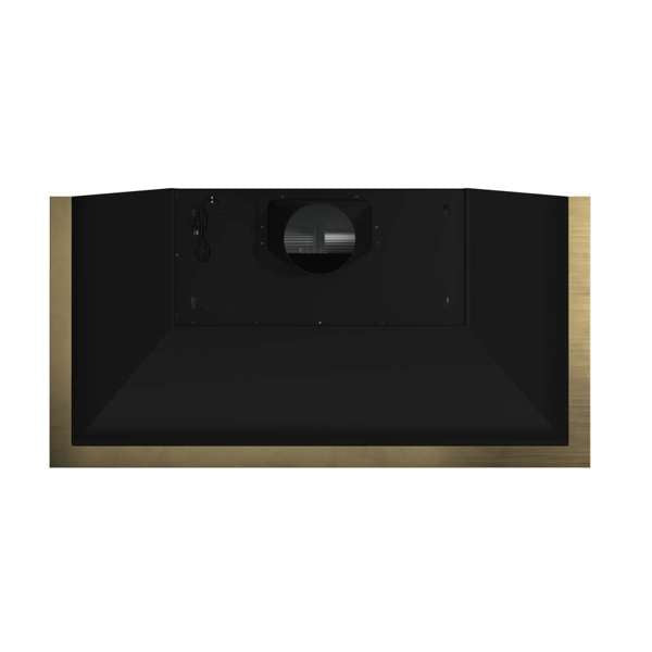 FORNO - Vittorio 48-Inch Wall Mount Range Hood, Black with Antique Brass Trim