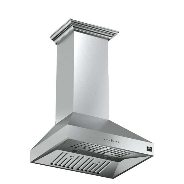 FORNO - Orvieto 30-Inch Wall Mount Range Hood, LED Lighting, Heavy Duty, Stainless Steel