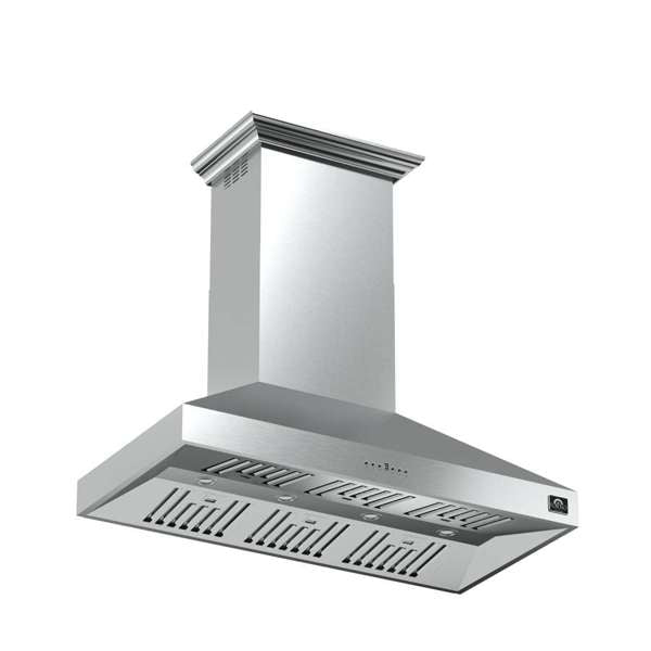 FORNO - Orvieto 48-Inch Wall Mount Range Hood, LED Lighting, Heavy Duty, Stainless Steel