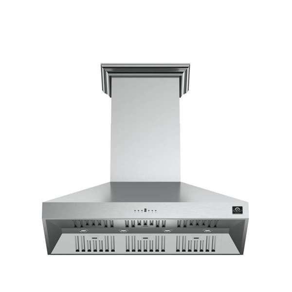 FORNO - Orvieto 48-Inch Wall Mount Range Hood, LED Lighting, Heavy Duty, Stainless Steel