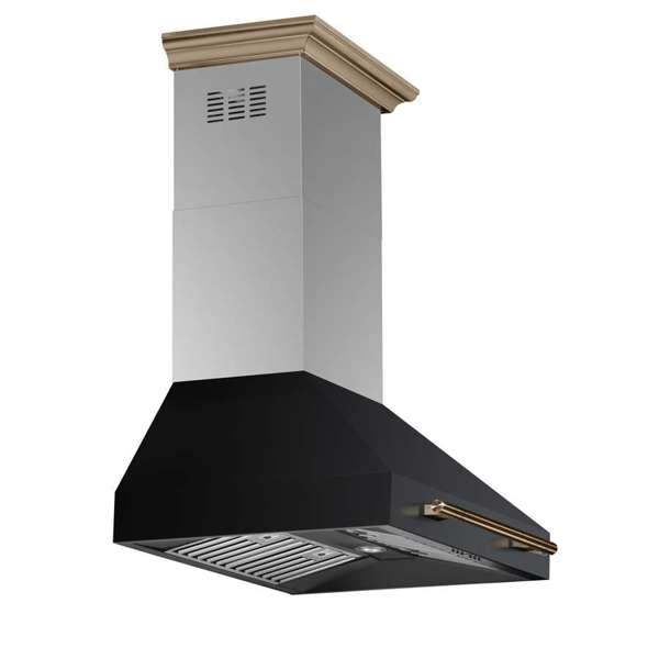 FORNO - Aria 30 Inch Wall-Mounted Range Hood in Black