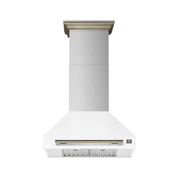 FORNO - Aria 30 Inch Wall-Mounted Range Hood in White