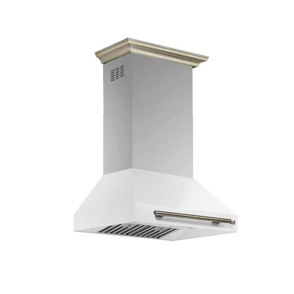 FORNO - Aria 30 Inch Wall-Mounted Range Hood in White