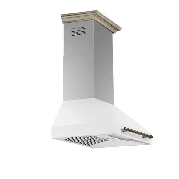 FORNO - Aria 30 Inch Wall-Mounted Range Hood in White