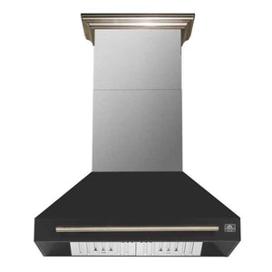 FORNO - Aria 36 Inch Wall-Mounted Range Hood in Black, 1200 CFM Motor, 4 Speed Fan, Charcoal Filter