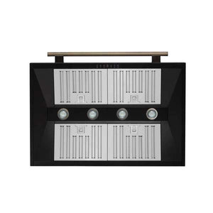 FORNO - Aria 36 Inch Wall-Mounted Range Hood in Black, 1200 CFM Motor, 4 Speed Fan, Charcoal Filter