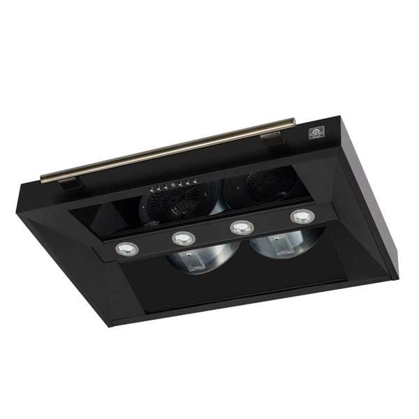 FORNO - Aria 36 Inch Wall-Mounted Range Hood in Black, 1200 CFM Motor, 4 Speed Fan, Charcoal Filter