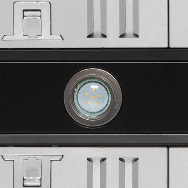 FORNO - Aria 36 Inch Wall-Mounted Range Hood in Black, 1200 CFM Motor, 4 Speed Fan, Charcoal Filter