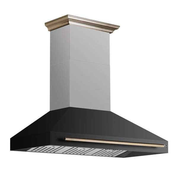 FORNO - Aria 48 Inch Wall-Mounted Range Hood in Black