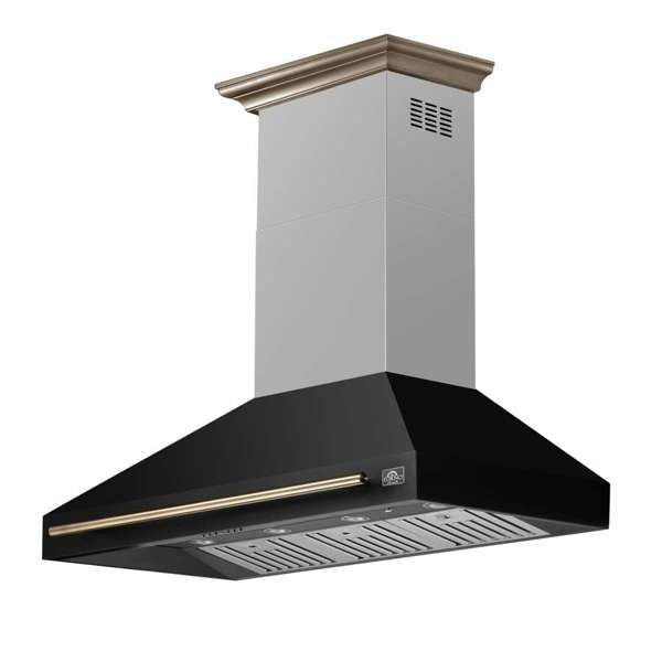 FORNO - Aria 48 Inch Wall-Mounted Range Hood in Black