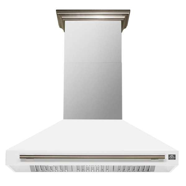 FORNO - Aria 48 Inch Wall-Mounted Range Hood in White