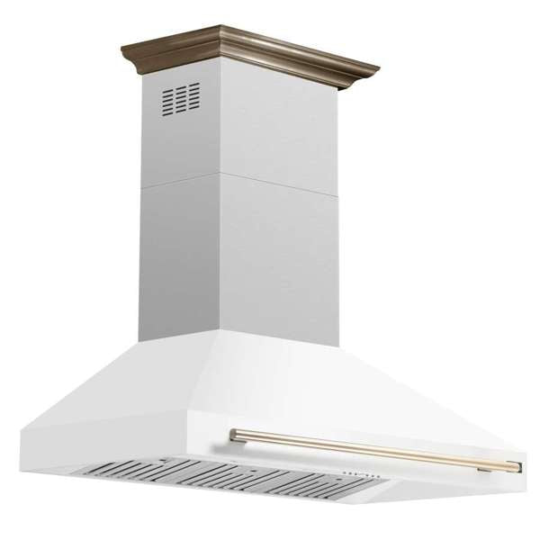 FORNO - Aria 48 Inch Wall-Mounted Range Hood in White