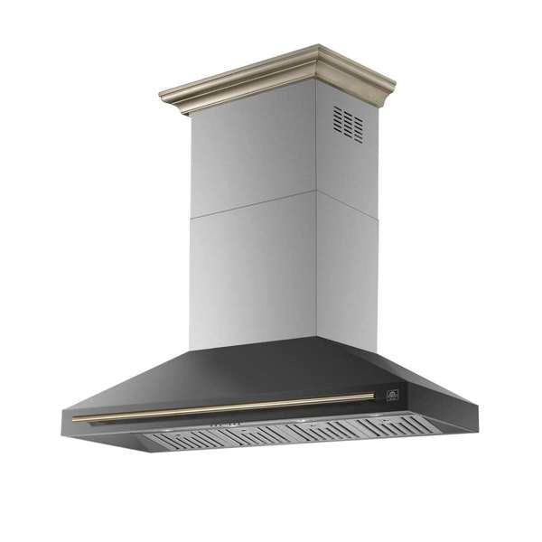 FORNO - Aria 60 Inch Wall-Mounted Range Hood in Black
