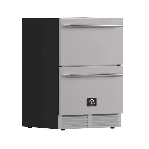 FORNO - Cosenza 24&quot; Built-In Indoor/Outdoor Drawer Freezer with Ice Maker, 4.69 cu.ft.