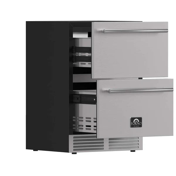 FORNO - Cosenza 24&quot; Built-In Indoor/Outdoor Drawer Freezer with Ice Maker, 4.69 cu.ft.