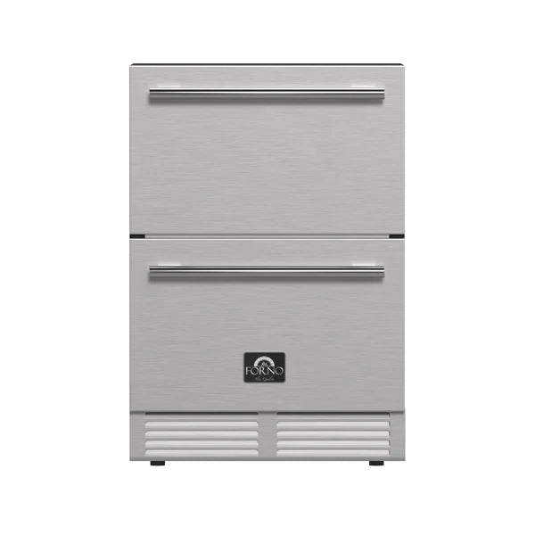 FORNO - Cosenza 24&quot; Built-In Indoor/Outdoor Drawer Freezer with Ice Maker, 4.69 cu.ft.