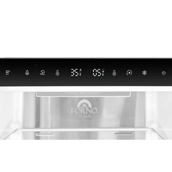 FORNO - Custodia 48" Bottom Freezer combo, 20.6 cf., Ice Maker, Total No frost, White, Antique Brass handles
