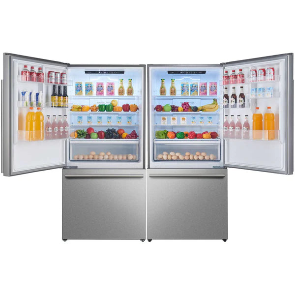 FORNO - Milano 2-Piece 62-Inch Freestanding Dual Bottom Freezer Refrigerator, Stainless Steel – 34.4 cu.ft, Touch Control, Ice Maker