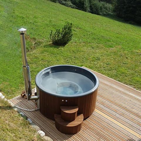 SaunaLife - Model S4 Wood-Fired Hot Tub Natural