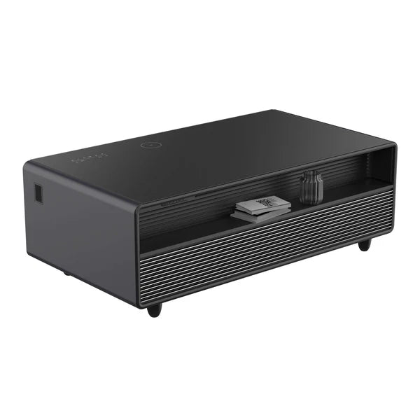 FORNO - Evoluto Tavolo 51-Inch Black Smart Coffee Table – Dual Refrigerator Drawers, Bluetooth 5.0 Audio, Wireless Charging &amp; RGB Ambient Light