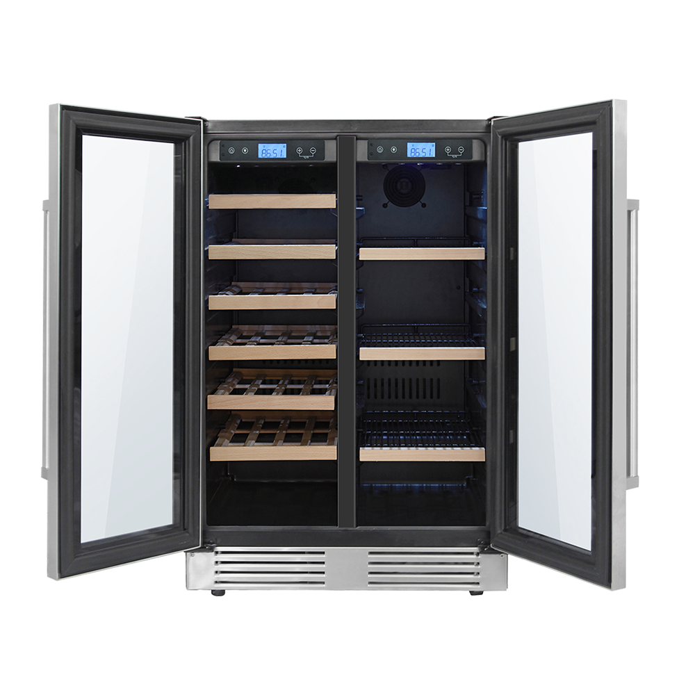 ThorKitchen - 24 Inch French Door Wine and Beverage Center, 21 Wine Bottle Capacity and 95 Can Capacity