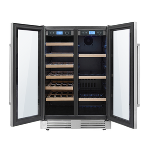 ThorKitchen - 24 Inch French Door Wine and Beverage Center, 21 Wine Bottle Capacity and 95 Can Capacity