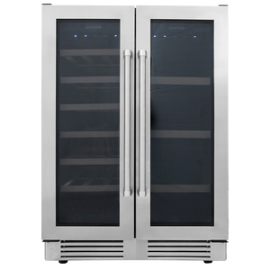 ThorKitchen - 24 Inch French Door Wine and Beverage Center, 21 Wine Bottle Capacity and 95 Can Capacity