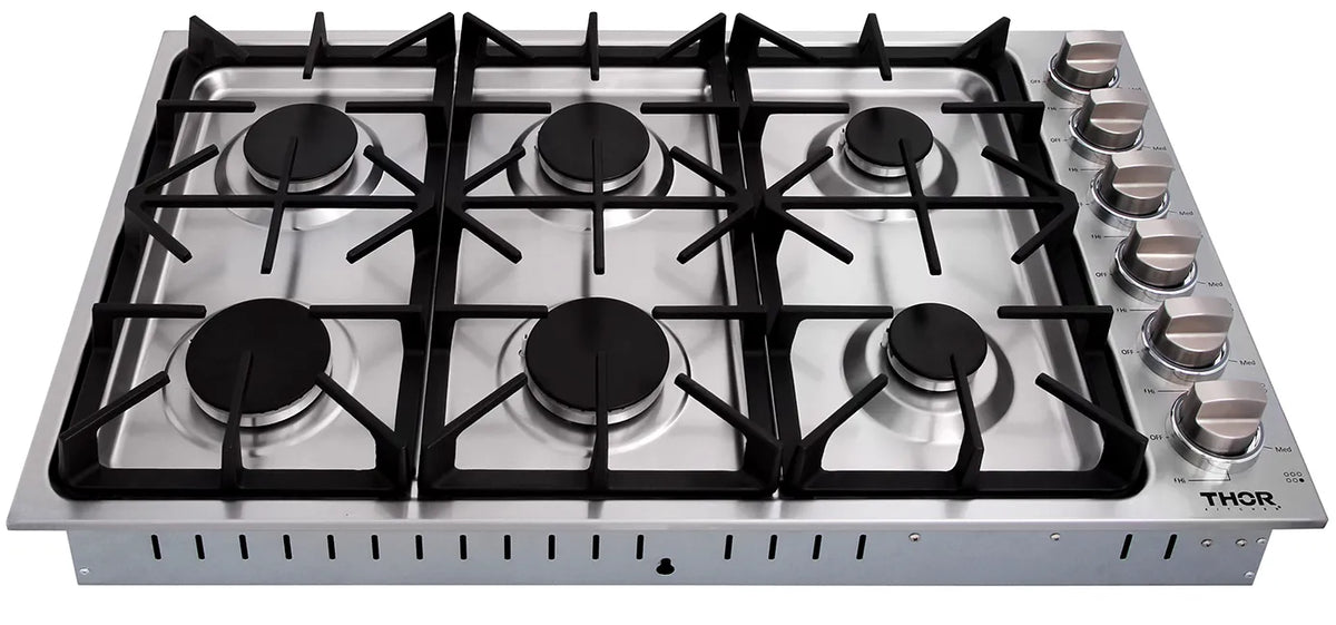 ThorKitchen - 36 Inch Professional Drop-In Gas Cooktop with Six Burners in Stainless Steel