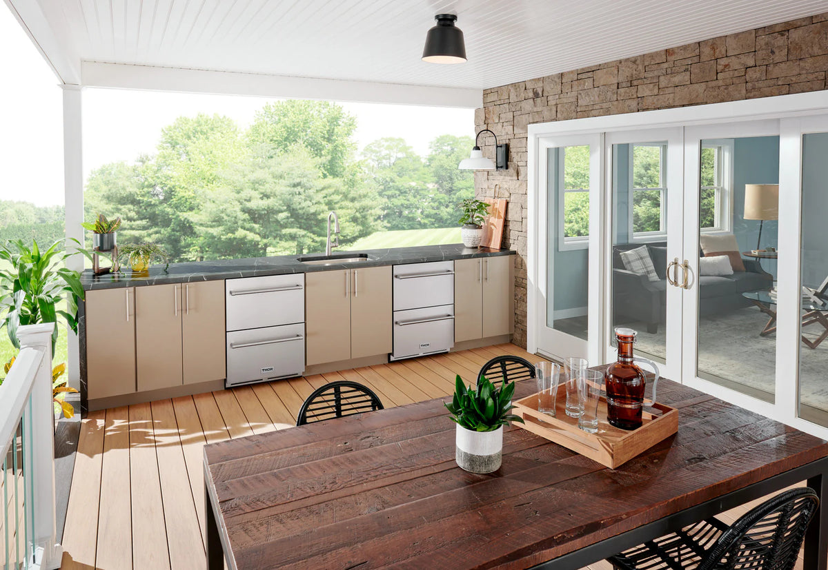 ThorKitchen - 24&quot; Under Counter Double Drawer Freezer