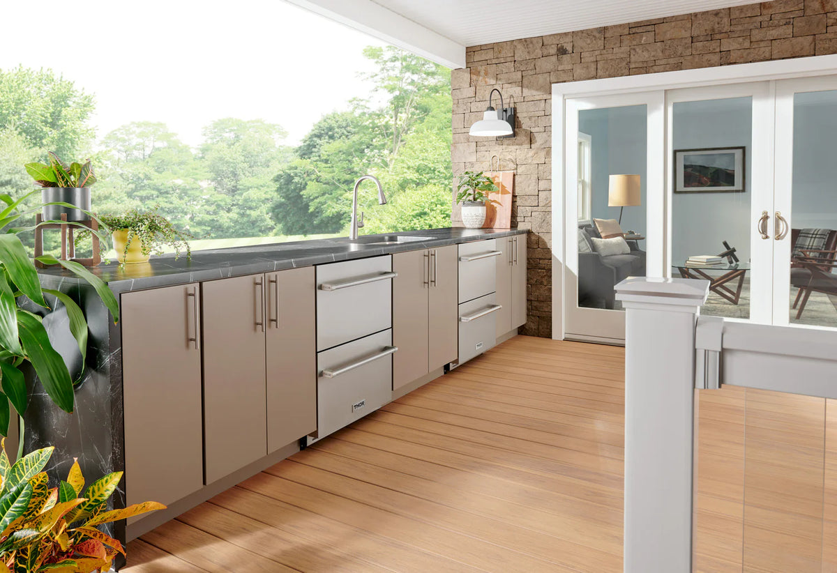 ThorKitchen - 24&quot; Under Counter Double Drawer Freezer