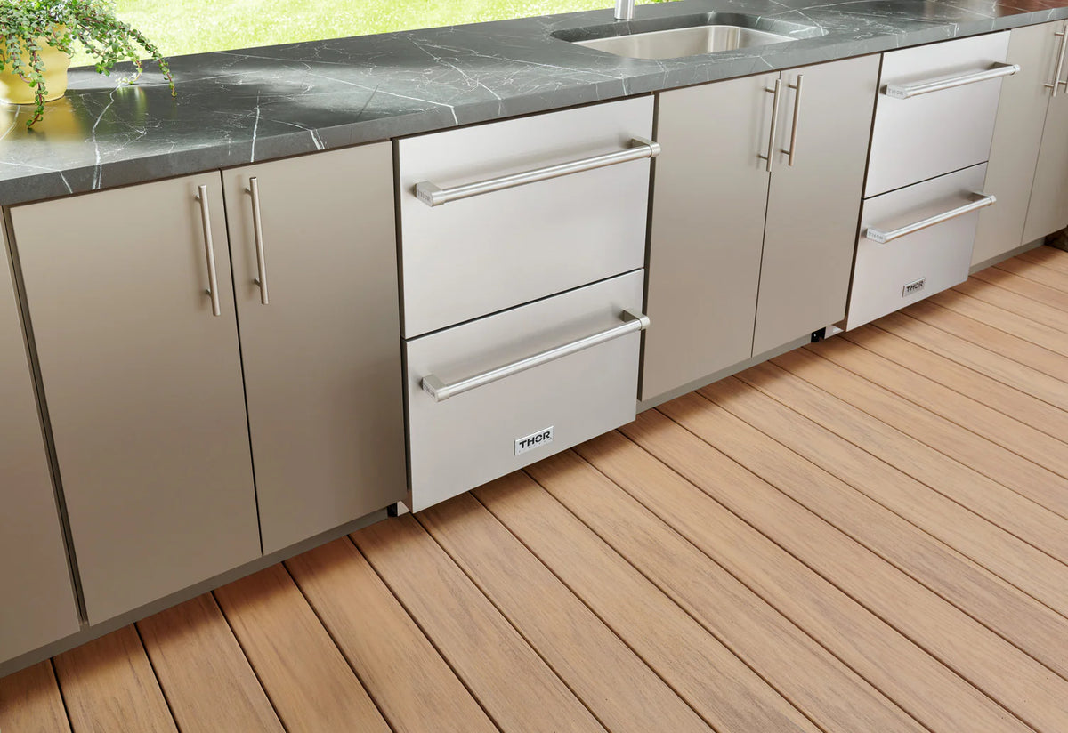 ThorKitchen - 24&quot; Under Counter Double Drawer Freezer